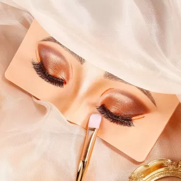 Bueuo Makeup Practice Face Board, 3D Reusable Sili...