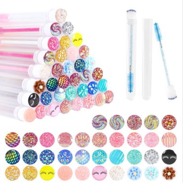 60 Pcs Colorful Lash Disposable Mascara Brushes Di...