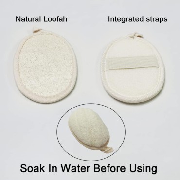 5 Pack Natural Loofah Bath Set Exfoliating Body Sc...