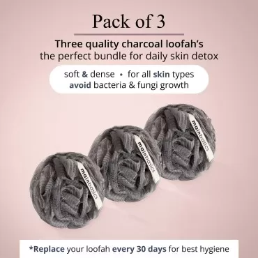 MainBasics Charcoal Infused Bath Shower Loofah Spo...