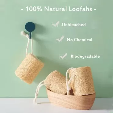 FRTIM Natural Loofah Sponge Shower Organic Luffa E...