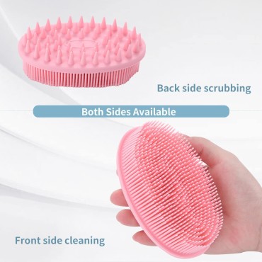 2-in-1 Silicone Body Brush with Detachable Long Ha...