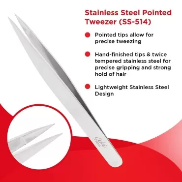 SEKI EDGE SS-514- Stainless Steel Point Tweezer
