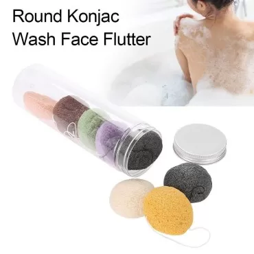 Konjac Sponge Set, 8pcs Color Round Type 100% Konj...