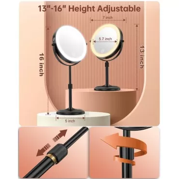 Benbilry Lighted Makeup Mirror with 10X Magnificat...