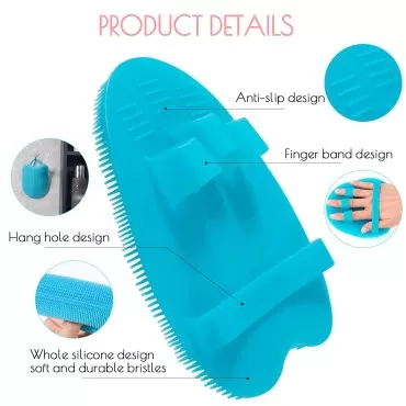 2 Pack Soft Silicone Shower Brush, Body & Face & S...