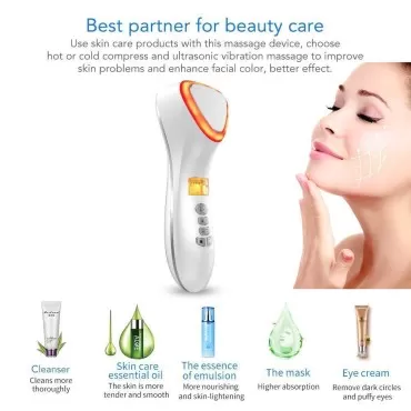 Beauty Hot and Cool Cold Skin Care Facial Massager...