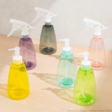Youngever 6 Pack Empty Plastic Spray Bottles, Spray Bottles for Hair and Cleaning Solutions in 6 Colors (8OZ)