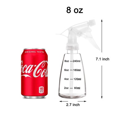 Youngever 6 Pack Empty Plastic Spray Bottles, Spray Bottles for Hair and Cleaning Solutions (8 Ounce)