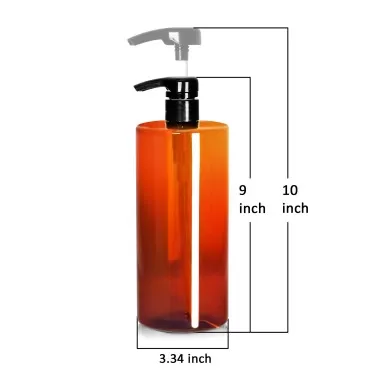 Youngever 4 Pack Pump Bottles for Shampoo 32 Ounce, Amber Shampoo Pump Bottles, Plastic Cylinder with Lockdown Leak Proof Pumps