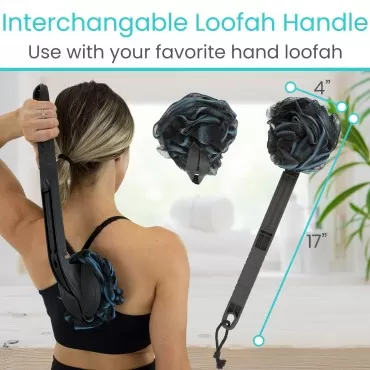 Vive Interchangeable Loofah with Handle - Long Han...