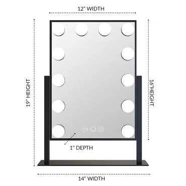 Impressions Vanity Hollywood Tri-Tone XL Makeup Mirror with 12 LED Bulbs, Vanity Dressing Mirror with 360 Degree Swivel (Rose Gold)