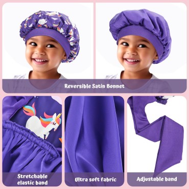 Lolalet 2 PCS Kids Bonnets for Girls, Silk Bonnet ...