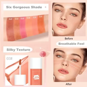 Soft Cream Blush Makeup, Liquid Blush for Cheeks, ...