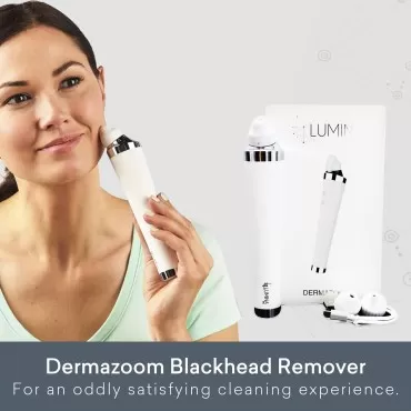 Dermazoom Blackhead Remover Pore Vacuum for Face by Lumina NRG - 10x Zoom Camera for Precision - Facial Pore Extractor Tool Removes Oil, Grease, Acne & Whiteheads - Reduces Dry Skin & Shrinks Pores