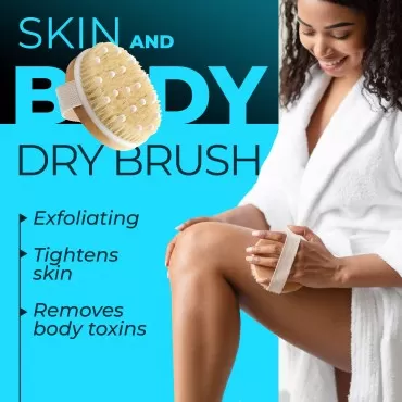 Dry Body Brush (1 Pack) - Reduce Cellulite, Dry Br...