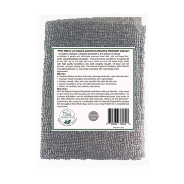 Natural Elephant Exfoliating Washcloth Charcoal Gr...