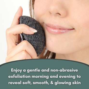 Yu-Be Charcoal Konjac Sponge - Gentle Japanese Fac...