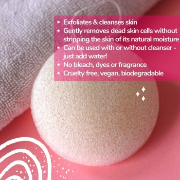 MaskerAide, Gentle Exfoliating Facial Sponge, Dye ...