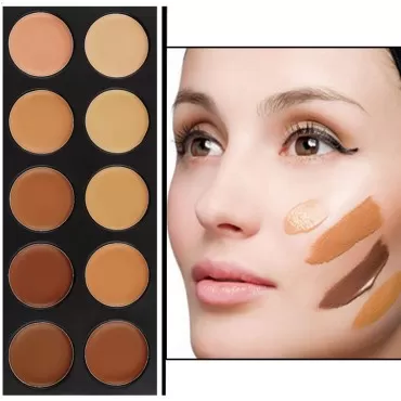 Vodisa 10 Colour Makeup Contour Palette-Cream Conc...