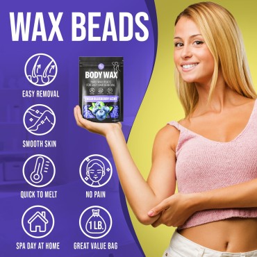 Wax Beads (Fit Gel) Hard Wax Beads for Hair Removal, Waxing Beads, Bikini Wax, Body Wax, Brazilian Wax, Waxing Beads, Cera Para Depilar Todo el Cuerpo (1 Pound)