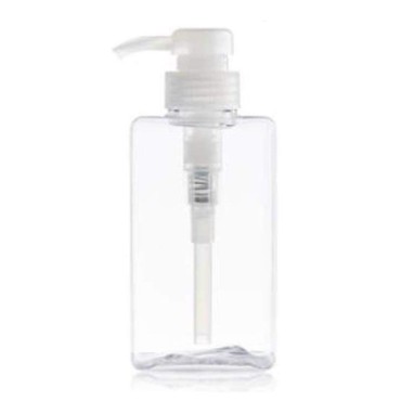 XINGZI 3PCS 100ml 3.4oz Empty Refillable Plastic Square Pump Bottle Jar for Liquid Lotion Soap Dispenser Cosmetic Makeup Shampoo Shower Toiletries Liquid Containers (Transparent)