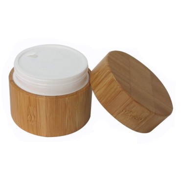 XINGZI 3PCS 5ML/5g/0.17oz Empty Environmental Bamboo Cover PP Inner Cosmetic Containers Jars With Screw Cap for Face Cream Eye Cream Lip Balm Ointments Salves Nail Powder Sample Packing Ointments
