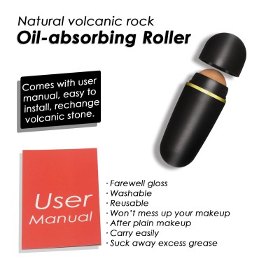 Lazzybeauty Oil Absorbing Volcanic Roller, 5PCS Vo...