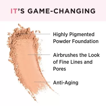 IT Cosmetics Celebration Foundation, Tan (W) - Full-Coverage, Anti-Aging Powder Foundation - Blurs Pores, Wrinkles & Imperfections - With Hydrolyzed Collagen & Hyaluronic Acid - 0.3 oz Compact