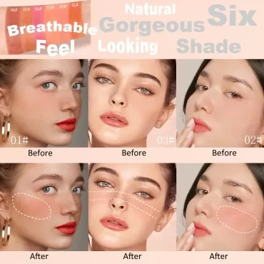 Liquid Blush Make up,Cream Blush for Cheeks,Natural Looking,Lightweight,Breathable Feel,Sheer Flush Of Color,Long-Wearing,Dewy Finish 0.27 Fl Oz (01#02#03#)