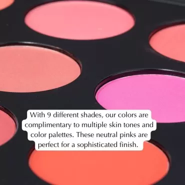 EPILYNX by Dr. Liia 9 Color Blush Color Palette - Pink Blush, Neutral Colors, Cheeks Blush - Gluten Free and Vegan for Sensitive Skin