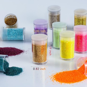 Ultra Fine Glitter for Nails, Set of 45 Colors, Extra Fine Resin Glitter Powder, Holographic & Iridescent Glitter for Epoxy Resin, Body Glitter for Face Hair, Arts and Crafts Glitter Bulk for Tumblers