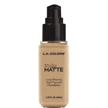 L.A. COLORS Truly Matte Foundation, Natural, 1.35 Fl Oz