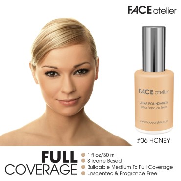 Face Atelier Full Coverage Foundation - Streakless Hydrating Liquid Makeup Foundation, Long Lasting, Non Toxic Silicone Based, Moisture, Heat, and Oil Resistant, Vegan, 1 fl oz / 30 ml - 6 - Honey