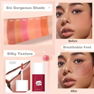 Soft Cream Blush Makeup, Liquid Blush for Cheeks, ...