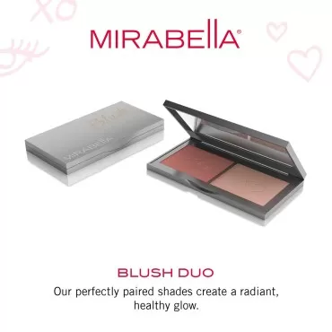 Mirabella Beauty Blush Duo, Sweetheart/Babe (Matte Rosy Mauve/Mid-Tone Beige) - Mineral Pressed Powder for Cheeks - Professional, Compact & Easy-to-Apply Facial Makeup, Paraben & Talc-Free