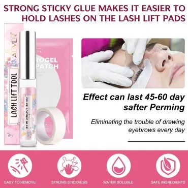 Lash Lift Kit,Eyelash Perm Kit,Professional Eyelash Curling Lash Extension Set - Fast, Semi-Permanent Curling Wave,Lash Extensions,Glue Upgraded - Ideal for Salon Home Use,Beginners & Pros