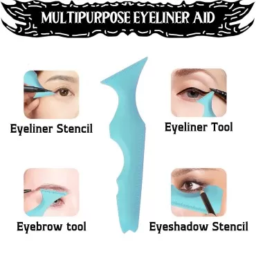 Eyeliner Stencils Reusable 5 in1 Silicone Stencil, Eyebrow Pencil Stencil Quick Eye Makeup Toolfor as Eyelash Shield/Eyebrow Shaping/Jaw Line/Lip Line for Beginners.