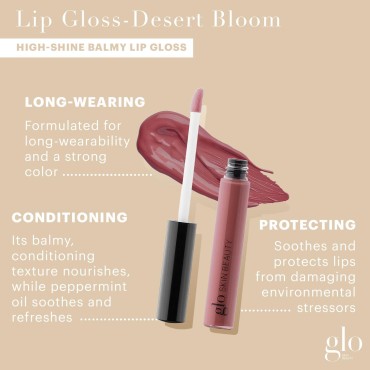 Glo Skin Beauty Lip Gloss | Color and Shine with Lip Nourishing Ingredients, without Stickiness, (Desert Bloom)