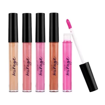 Expressions 5pc Mirage Lip Gloss Collection - 5 Pack of Lip Gloss, Assorted Lip Gloss Tubes With Wand, Aesthetic Makeup Lip Shine Lip Gloss Set