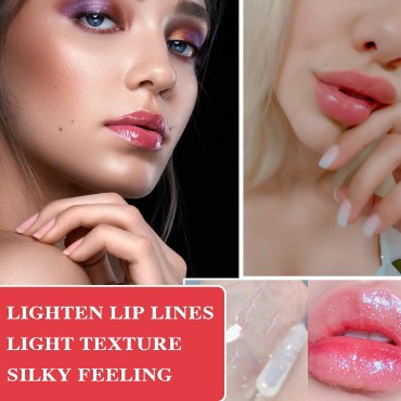 6PCS Pearlescent Liquid Lip Gloss Set,Translucent Jelly Moisturizing Lip Gloss,Glitter Fruit Flavor Lip Sticks,Lip Plumper Oil,Party Gift,Lip Glaze Sets For Girls,Women,Best Friends
