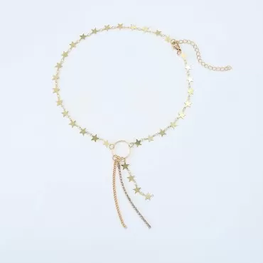 Edary Boho Star Necklace Gold Tassel Necklaces Jewelry Accessories for Women and Girls.