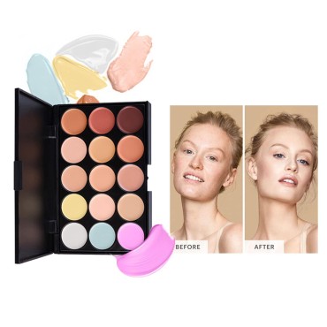 15 Colors Hydrating Cream Concealer Palette, Pure ...