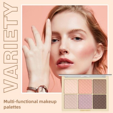 HOSAILY 6 Colors Blush and Highlighter Palette Con...