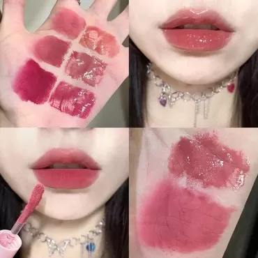 KWOLYKIM 2 In 1 Double Mirror And Matte Lip Gloss, Hydrating Lip Gloss with Essential oil, Liquid Shine Glossy Lip Tint, Hydrated & Fuller-looking Lips, Long-Lasting Sweet Lip Glaze