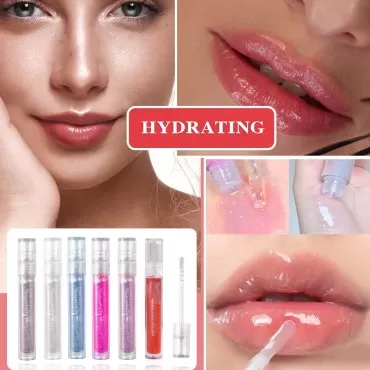 6 Pcs Hydrating Tinted Lip Oil Balm Moisturizing P...