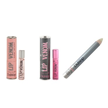 DuWop 3-Piece Set - Lip Plumping Lip Venom, Pink Shimmer and Reverse Lipliner - Bundle 3 products