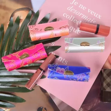 Bleiou 12 Pcs Lipstick Case with Mirror Floral Des...