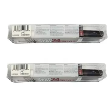 Maybelline New York Pack of 2 SuperStay 24 Color 2-Step Liquid Lipstick, Extreme Aubergine # 270
