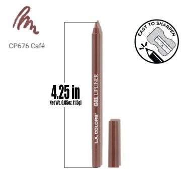Lipliner [ CP676 Cafe ] Long Wear Glide on Formula Lip Liner Pencil + Free Zipper Bag c